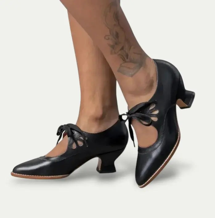 Women's Lace-Up Mary Jane Heels Comfortable - VibreMode