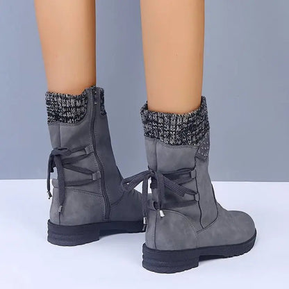 Women's Lace-Up Winter Boots Comfortable - VibreMode