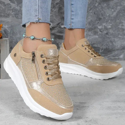 Women's Lace-Up Sneakers Comfortable Everyday Wear - VibreMode