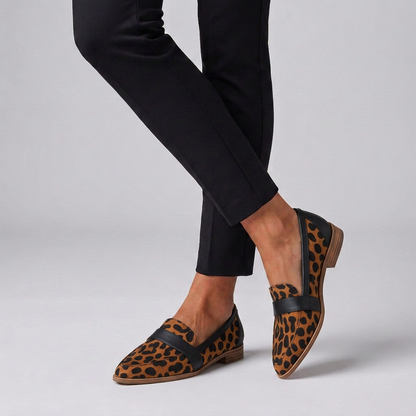 Orthopedic Loafers Pointed Toe Leather Brown