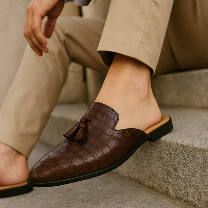 Men's Leather Slip-On Loafers Comfortable Black
