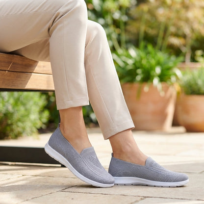 Slip-On Knit Mesh Walking Shoes Cushioned Comfort Fit