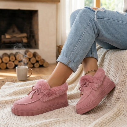 Women's Ankle Boots Faux Fur Moccasin Tan