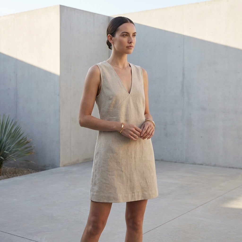 Women's A-Line Mini Dress V-Neck