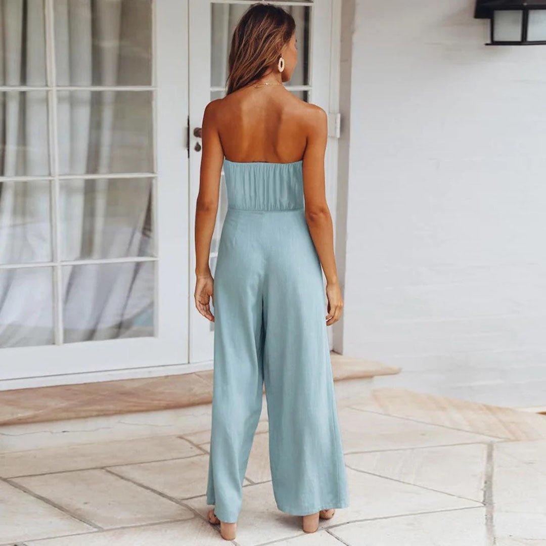 Beachy | Women's Strapless Wide Leg Summer Jumpsuit