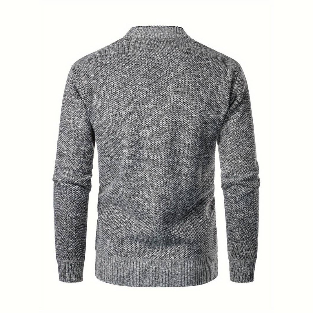 Men's V-Neck Cardigan Plaid Lining Side Pockets