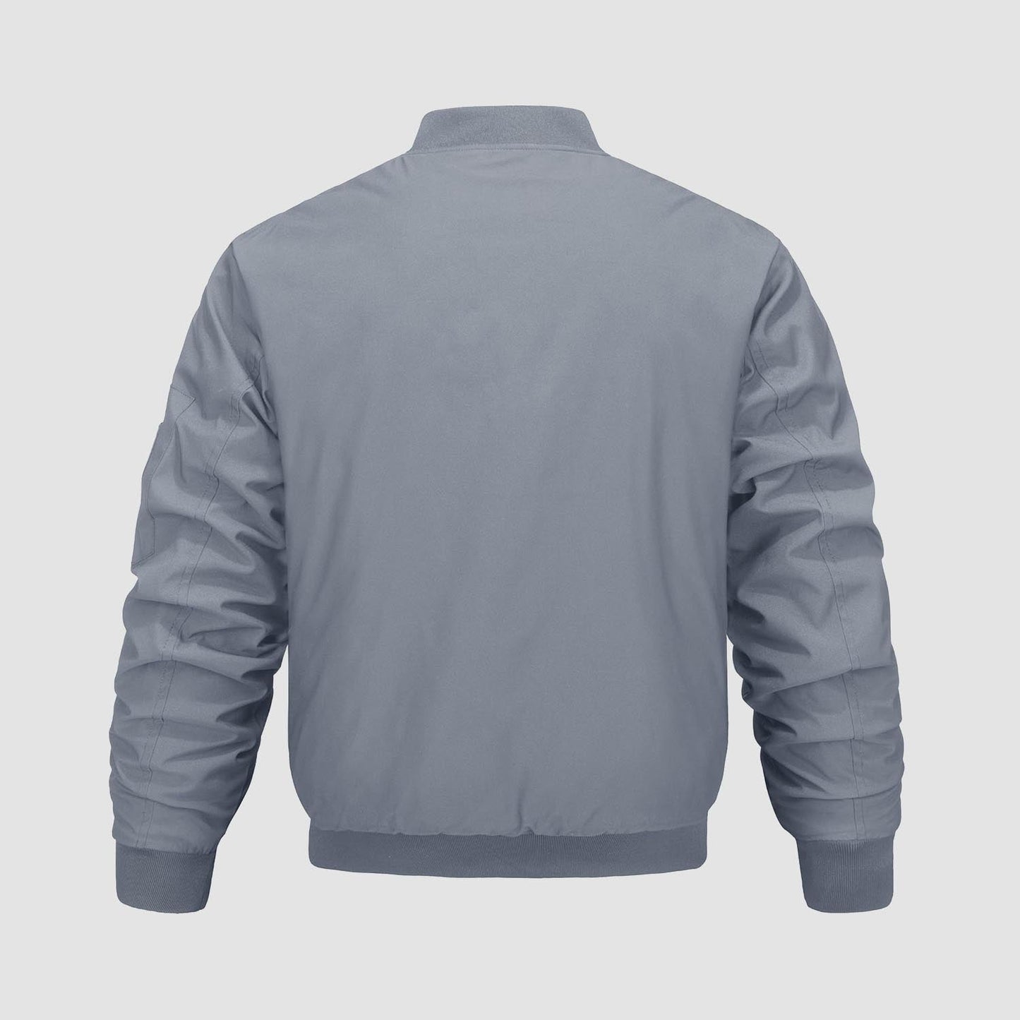 Men's Quilted Bomber Jacket Windproof Nylon Black