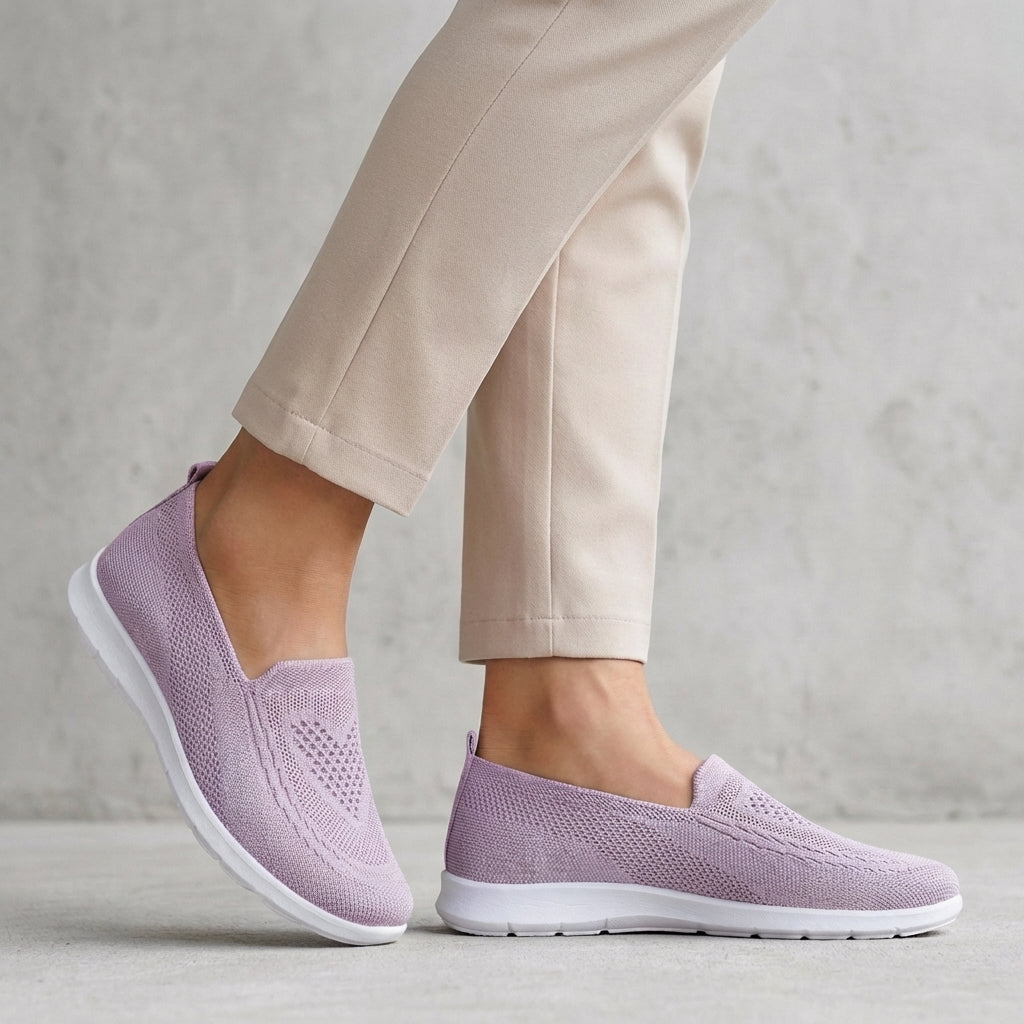 Slip-On Knit Mesh Walking Shoes Cushioned Comfort Fit