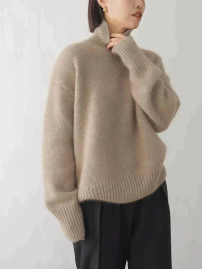 Women's Linen Turtleneck Sweater