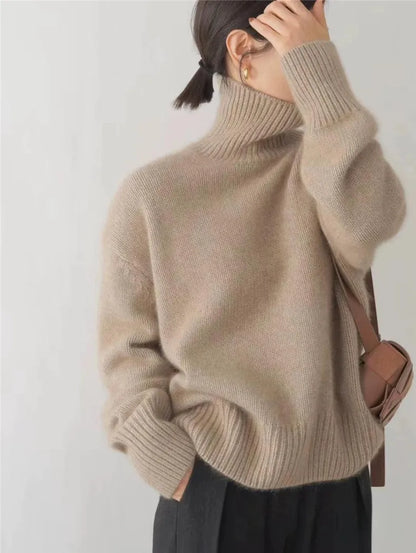 Women's Linen Turtleneck Sweater
