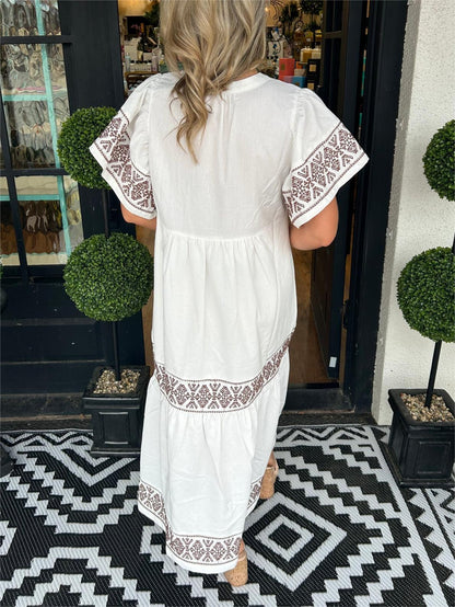 Women's Flowy Maxi Dress Tummy Control Boho Style Loose Fit