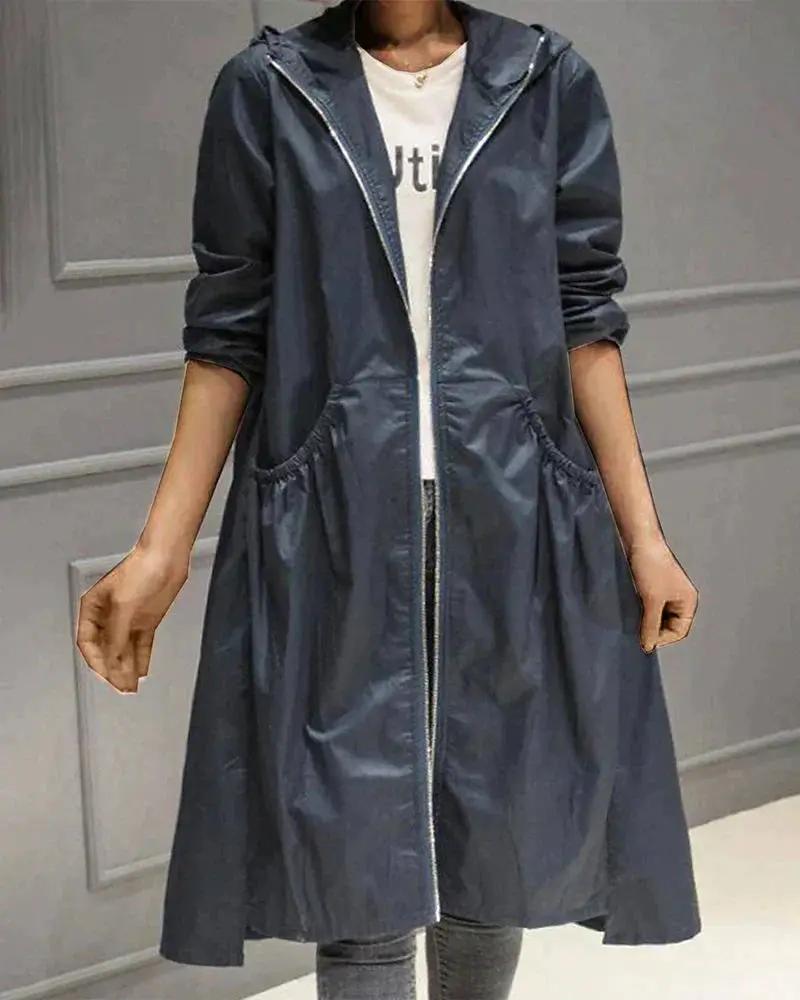 Long Waterproof Raincoat for Women – Stylish & Weather-Resistant-Caliboot