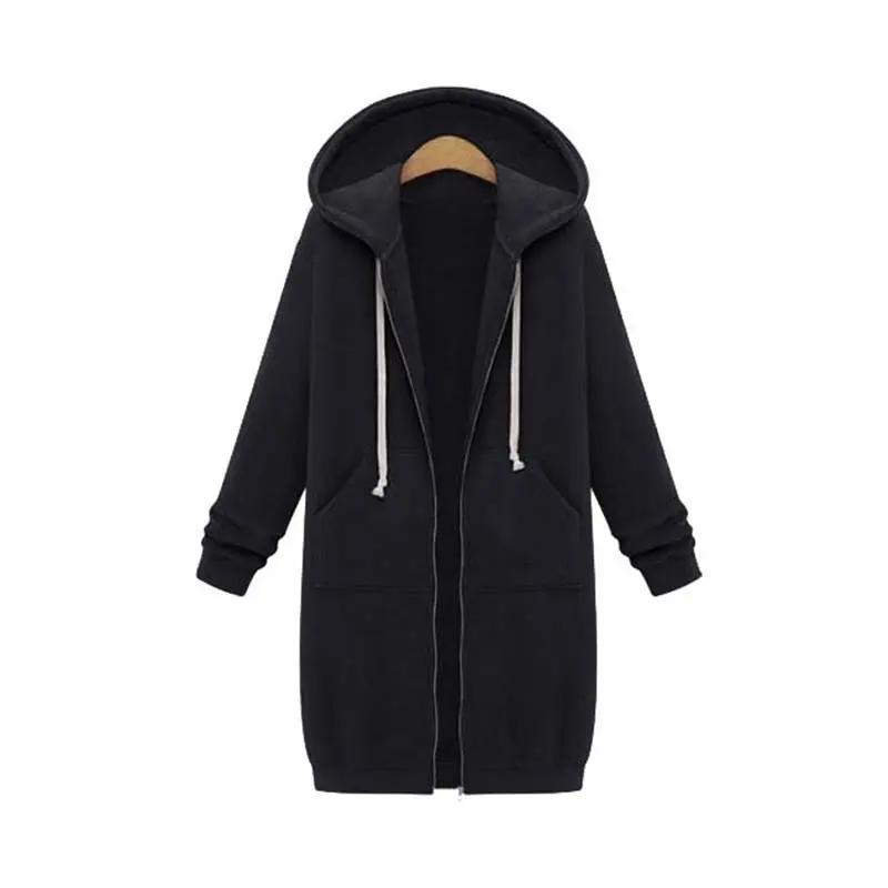Women's Longline Zip Hoodie Cozy Fleece - VibreMode