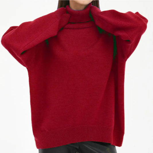 Women's Knitted Turtleneck Sweater Cozy - VibreMode