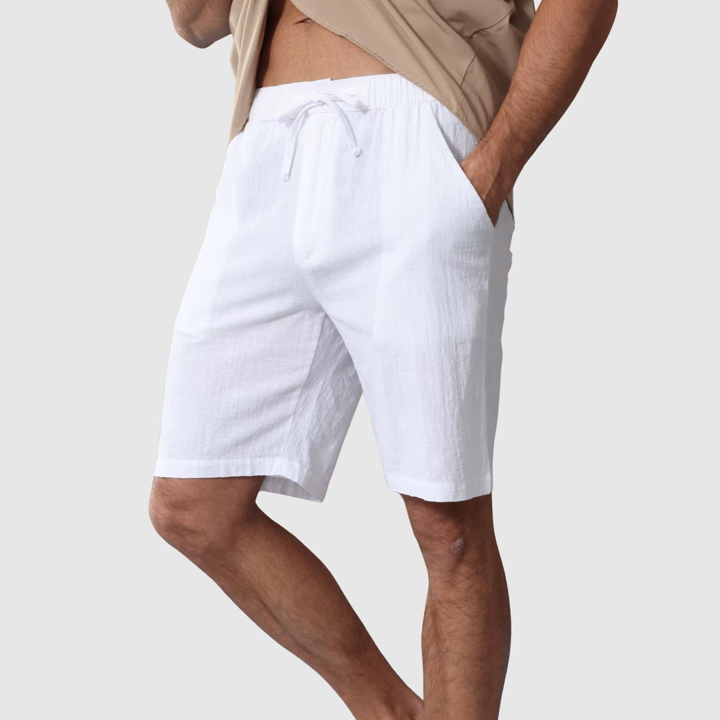 Relaxed Fit Linen Beach Shorts