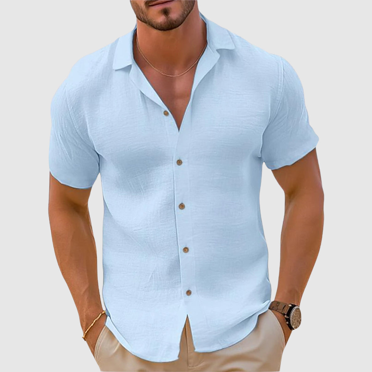 Men's Lightweight Summer Short Sleeve Shirt