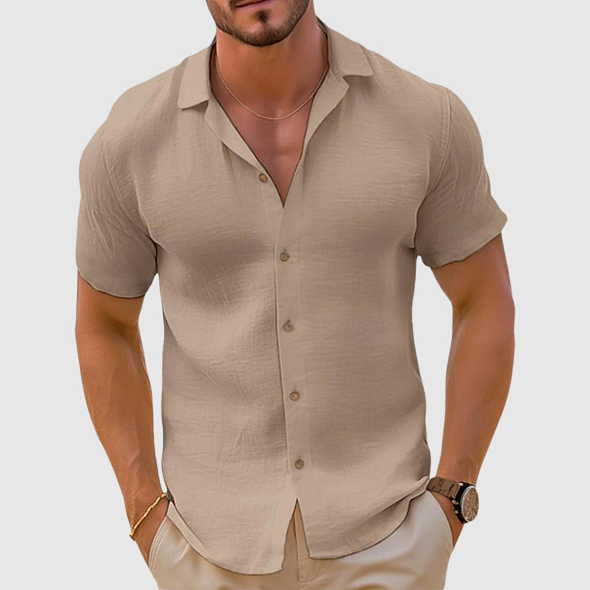 Men's Lightweight Summer Short Sleeve Shirt - VibreMode