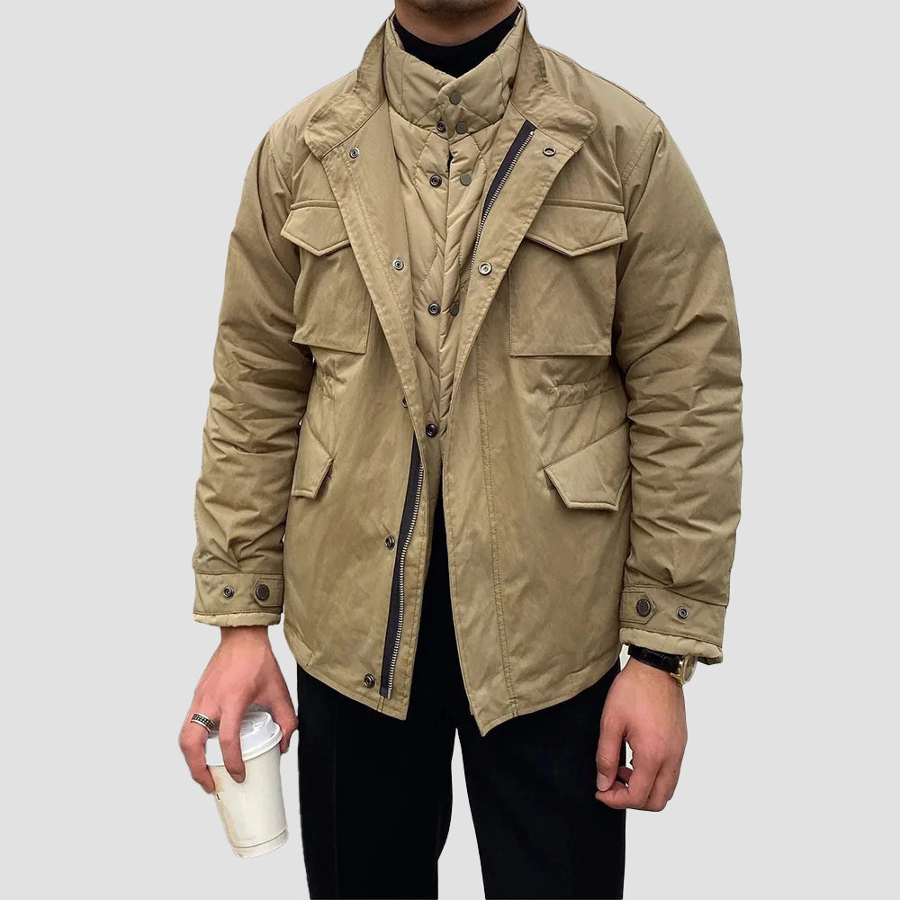 Lorenzo Vitali Men's Vintage Work Jacket Cotton