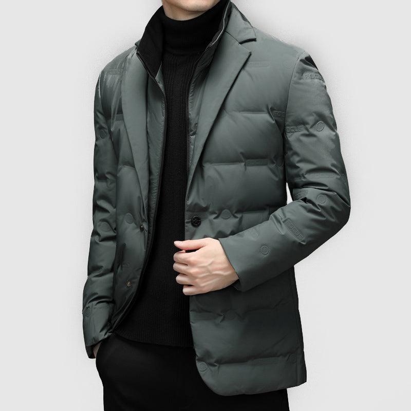 Lorenzo Vitali Men's Down Jacket Lightweight Insulated Water-Resistant - VibreMode