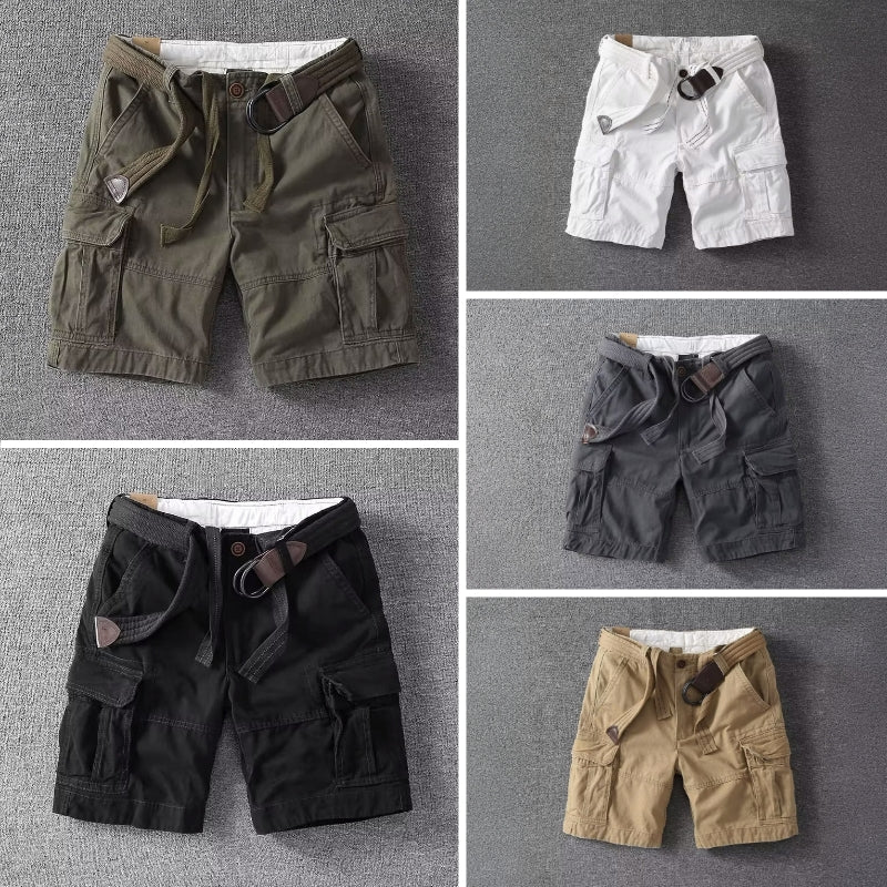 Men's Cargo Shorts Belted Multi Pocket