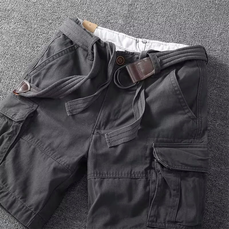 Men's Cargo Shorts Belted Multi Pocket
