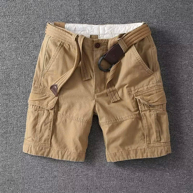 Men's Cargo Shorts Belted Multi Pocket - VibreMode