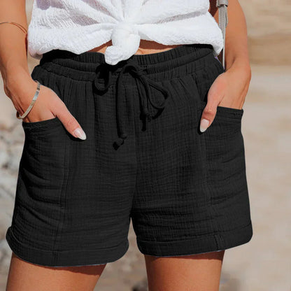 Women's Summer Shorts Cotton Casual Beige
