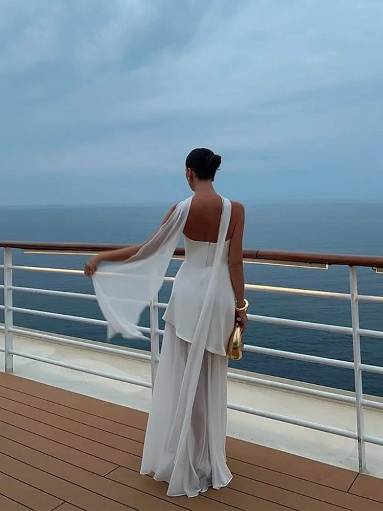 Sleeveless Deep-Slit Formal Gown