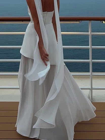 Sleeveless Deep-Slit Formal Gown