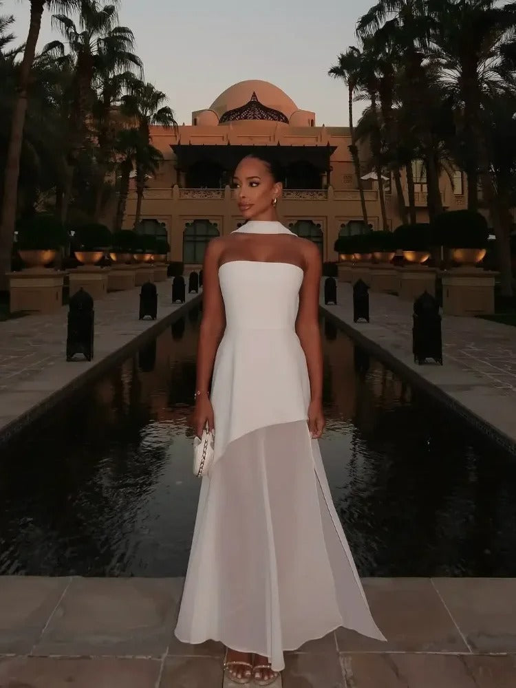 Sleeveless Deep-Slit Formal Gown