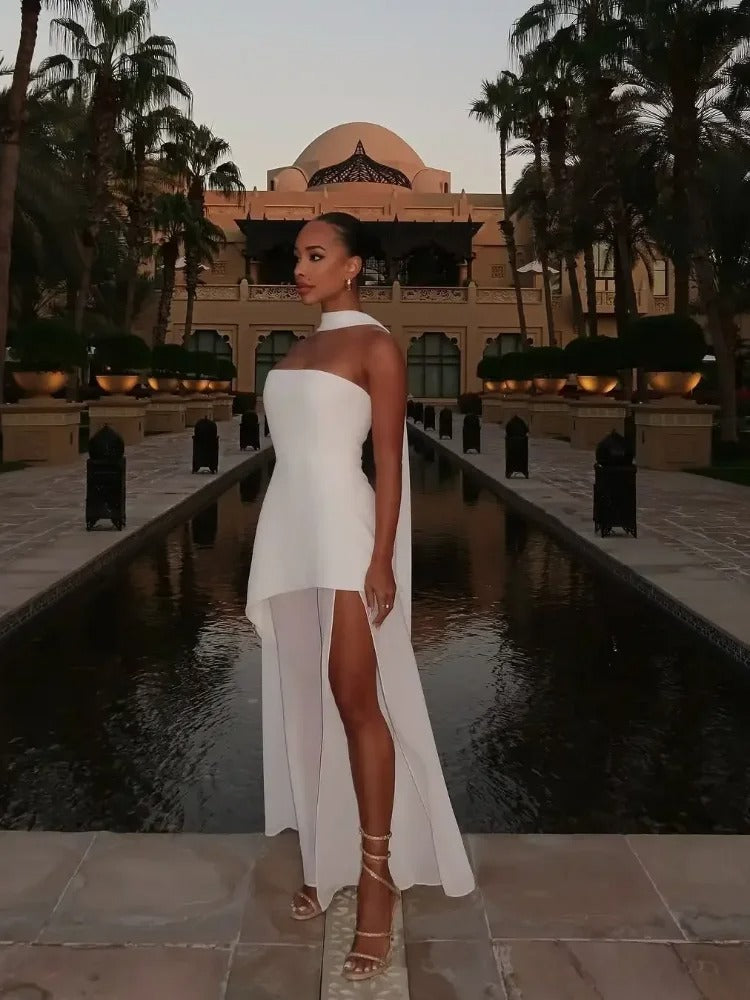 Sleeveless Deep-Slit Formal Gown