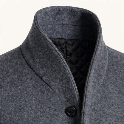 Men's Wool Blend Single Breasted Trench Coat