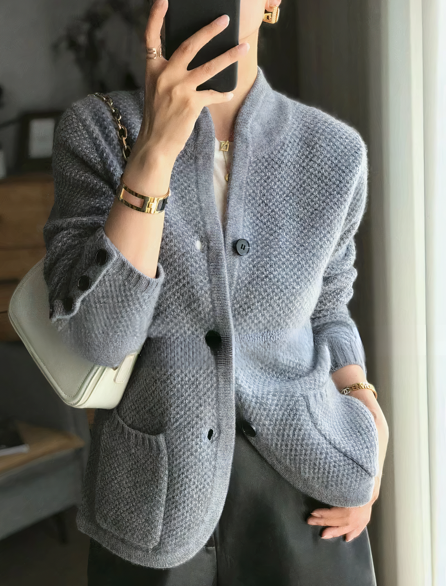 Women's Cashmere Button Cardigan