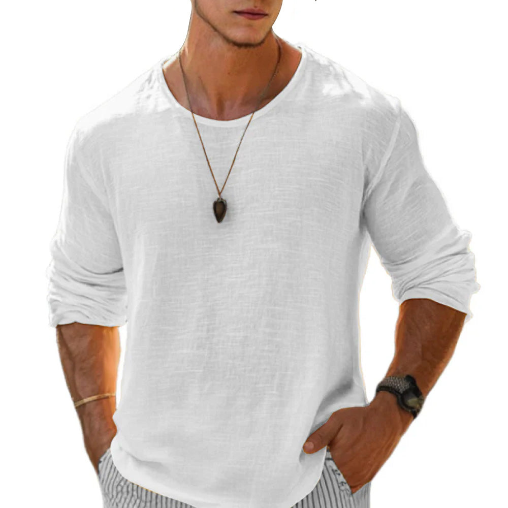 Men's Cotton Linen Long Sleeve Shirt