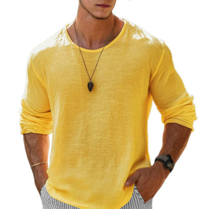 Men's Cotton Linen Long Sleeve Shirt