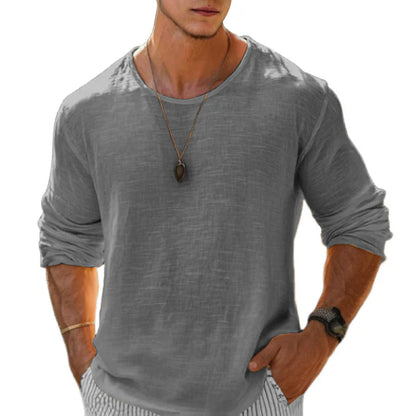 Men's Cotton Linen Long Sleeve Shirt