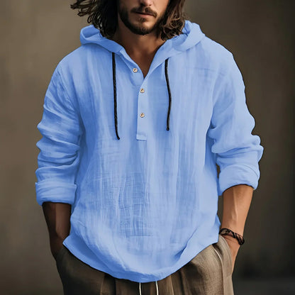 Men's Cotton Linen Hoodie - VibreMode