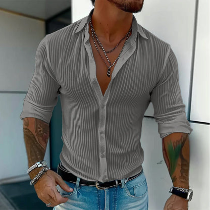Men's Striped Dress Shirt - VibreMode