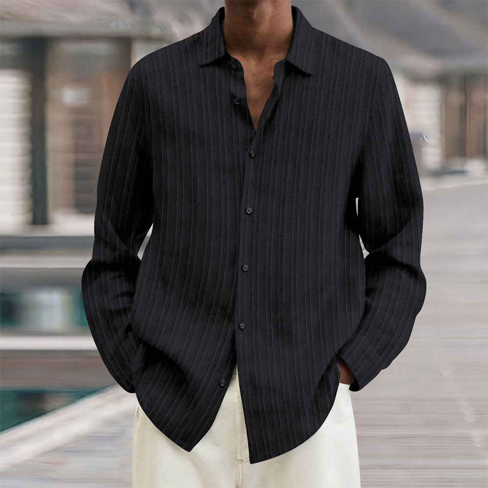 Men's Vertical Stripe Dress Shirt - VibreMode