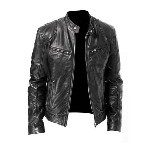 Men's Leather Summer Jacket Comfortable Durable - VibreMode