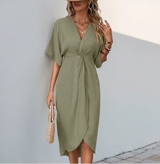 Women's V-Neck Wrap Dress - VibreMode