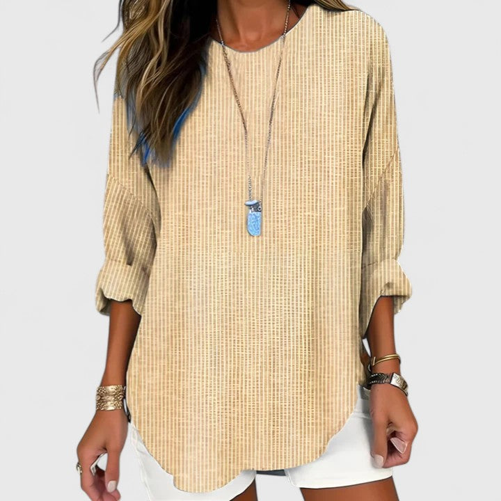 Casual Striped Loose Fit Women's Blouse Shorts - VibreMode