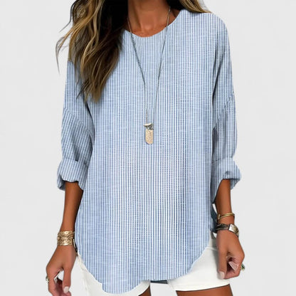 Casual Striped Loose Fit Women's Blouse Shorts