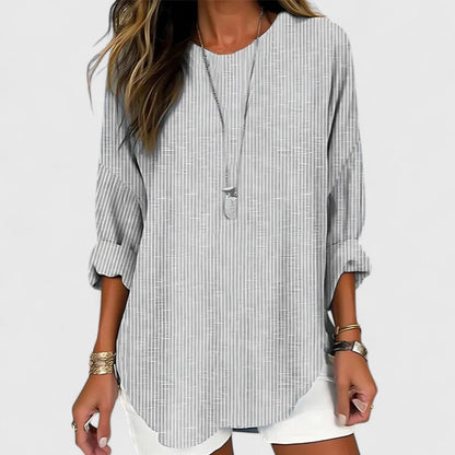 Casual Striped Loose Fit Women's Blouse Shorts