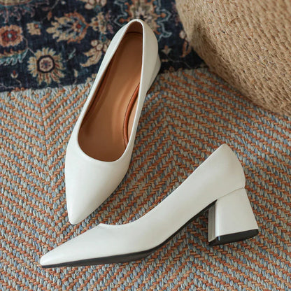 Elegant Genuine Leather High Heels