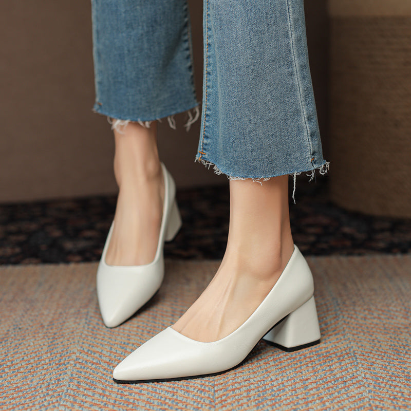 Elegant Genuine Leather High Heels