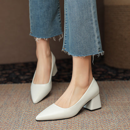 Elegant Genuine Leather High Heels