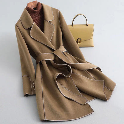 Luxurious Pure Wool Long Coat - VibreMode