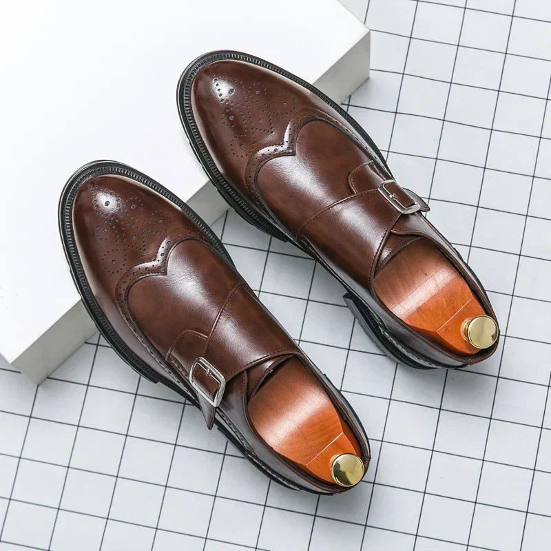 Authentic Brown Leather Formal Shoes - VibreMode
