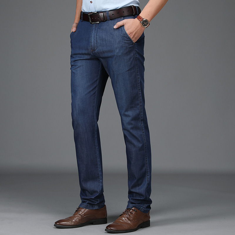 Men's Straight Leg Pants Cotton Belted Front Pockets